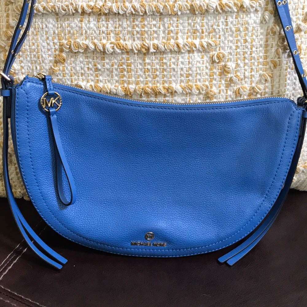 Michael Kors crossbody blue leather handbag